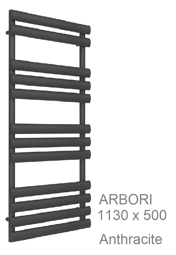 Arbori Towel Rail 1130 x 500, Anthracite & White